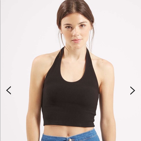 Topshop | Tops | Topshop Petite Ribbed Halter Crop Top | Poshmark